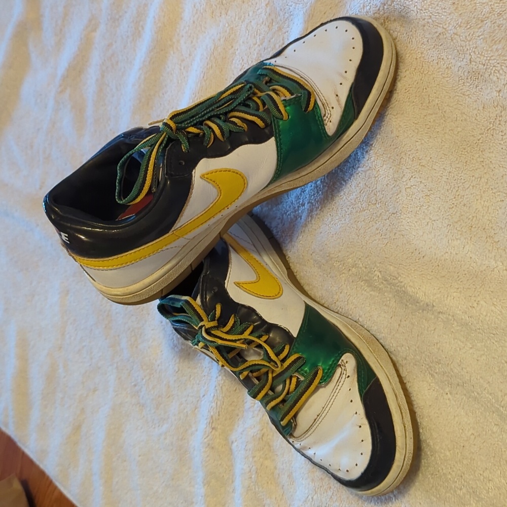 Nike Court Force Dunks Womens Green Yellow Jamaica Style Sneakers